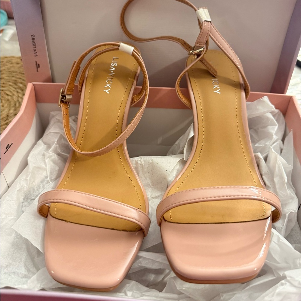 Elegant Blush Strappy Heels - Picture 2 of 4